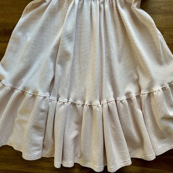 Jane + Jo Short Sleeve Cotton Knit Ribbed Emily Dress - Petal Pink Stripe 10 - Picture 4 of 7